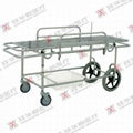 Stainless steel hospital patient transfer trolley