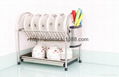 stainless steel 2-tier dish rack with sink 1