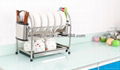 stainless steel 2-tier dish rack with sink 3