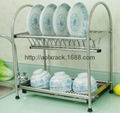 stainless steel 2-tier dish rack with sink 5