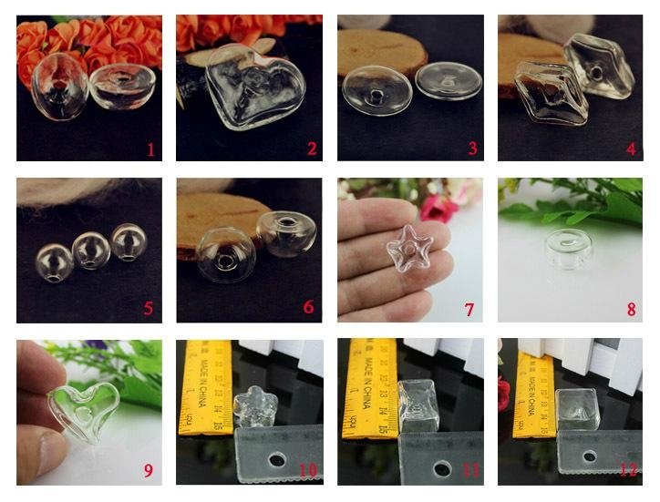 Hand Blown DIY Globe Clear Hollow Crystal Cover Necklace Pendant Terrarium 2