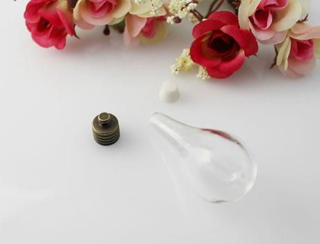 Hand Blown Lamp Clear Hollow Crystal Cover DIY Necklace Pendant  With Cap     4