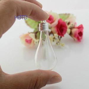 Hand Blown Lamp Clear Hollow Crystal Cover DIY Necklace Pendant  With Cap    