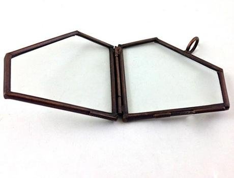 Creative Handmade Glass Metal Geometry Frame Necklace Pendant Jewelry Parts 3