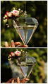 Clear Diamond Shape Glass Plant Flower Pot Vase HP097 2