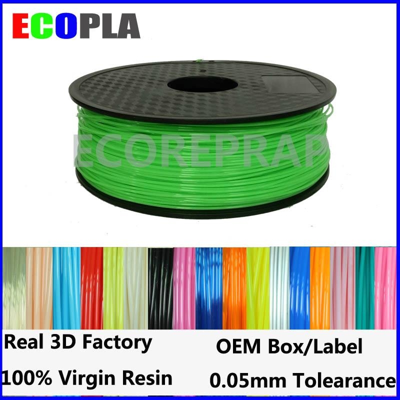Top quality 1.75mm 1kg 2.2lbs pla low price green pla filament (China