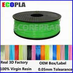 Top quality 1.75mm 1kg 2.2lbs pla low price green pla filament