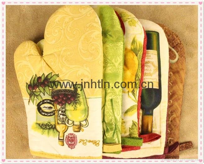 Custom Design printed cotton oven mitt