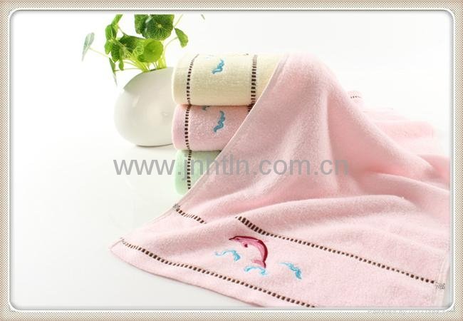 Custom design printed embroidery jacquard  towel