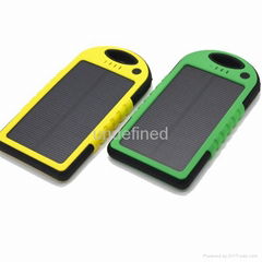 5000mAh Solar External Battery Power Bank Dual USB Ports