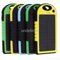 5000mAh Solar External Battery Power Bank Dual USB Ports 5