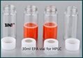 30ml EPA clear vial for HPLC with PTEF septa and PP cap
