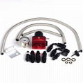 ALUMINUM ADJUSTABLE FUEL PRESSURE REGULATOR 0-140 PSI GAUGE+HOSE KIT 1