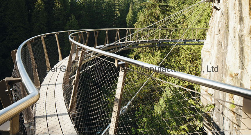 Stainless steel wire mesh railing stays with perimeter rope 3