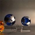 Crystal Blue Globe With Tapered Base