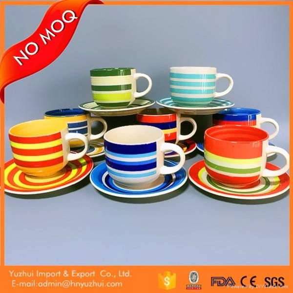 Chile's hot selling hand-painted coffee cups and saucers