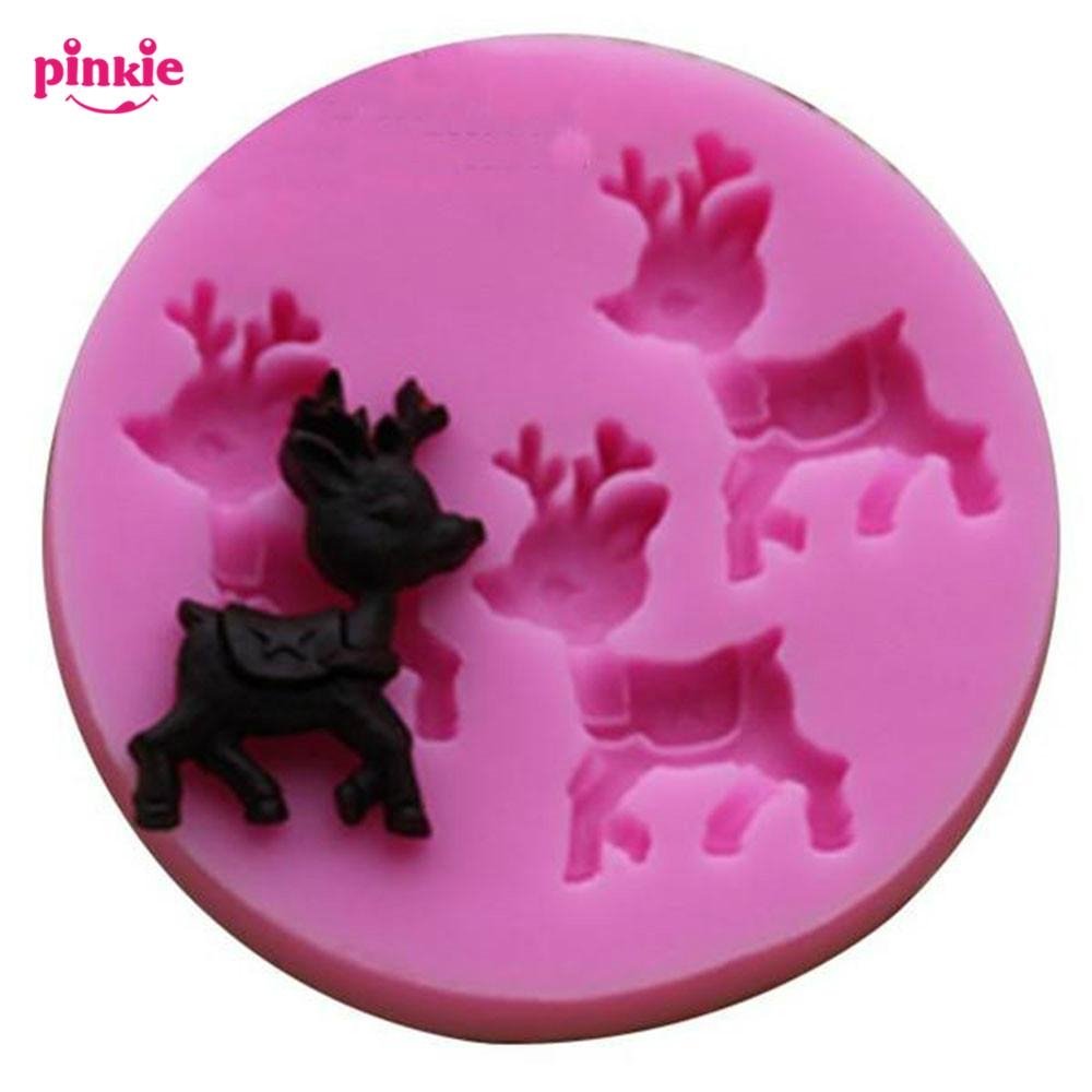 F925 deer resin clay chocolate candy molds cake tools silicone cake mold