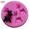 F925 deer resin clay chocolate candy molds cake tools silicone cake mold