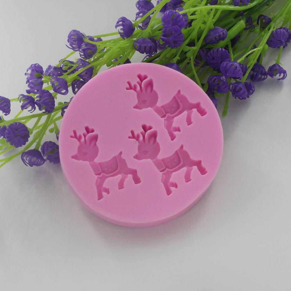 F925 deer resin clay chocolate candy molds cake tools silicone cake mold 2