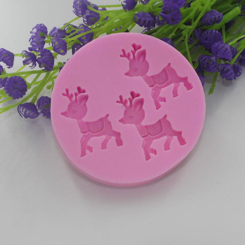 F925 deer resin clay chocolate candy molds cake tools silicone cake mold 3