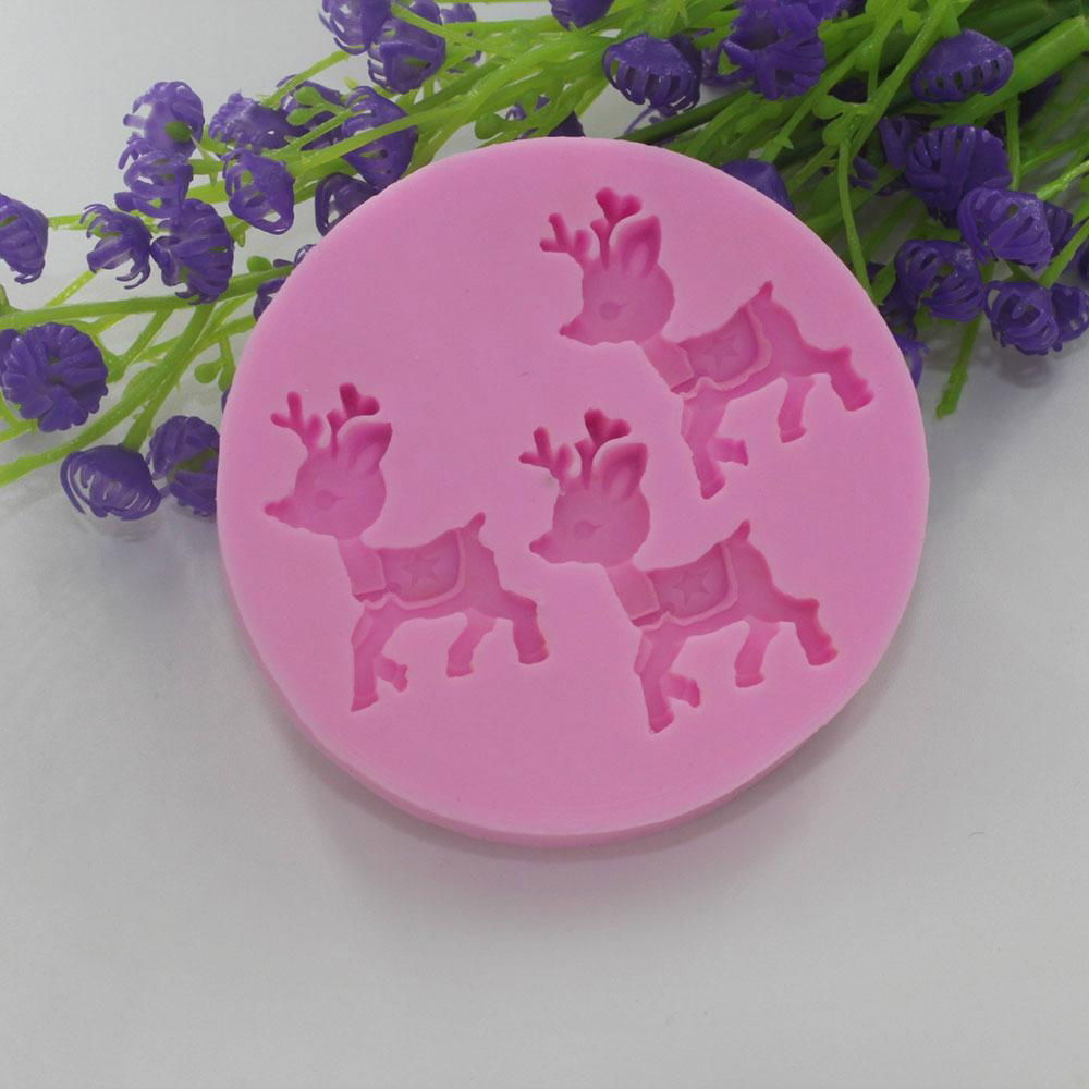 F925 deer resin clay chocolate candy molds cake tools silicone cake mold 4