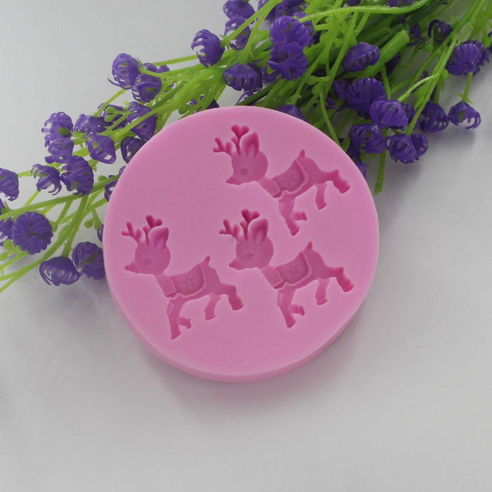 F925 deer resin clay chocolate candy molds cake tools silicone cake mold 5