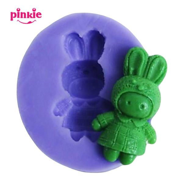 F673 cute rabbit fondant cake chocolate candle molds cake decorating stencils