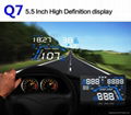 5.5" Vehicle GPS OBD2 Head Up Display Car Speed Limiter HUD Q7 2