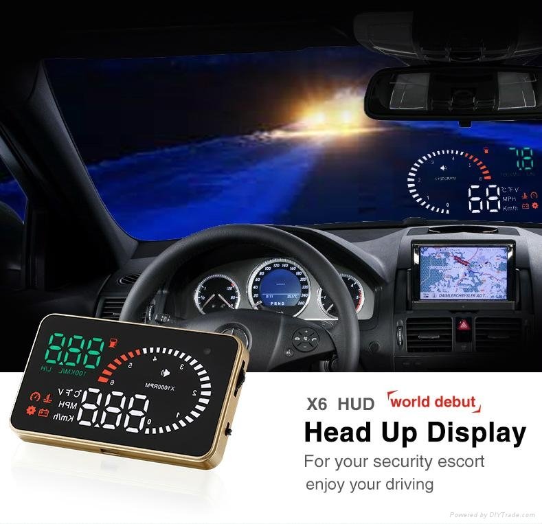 3 Inch Automatically low voltage alarm hud head up display car 5