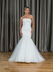 Mermaid & Trumpet Strapless Lace&Tulle Wedding Dress W14