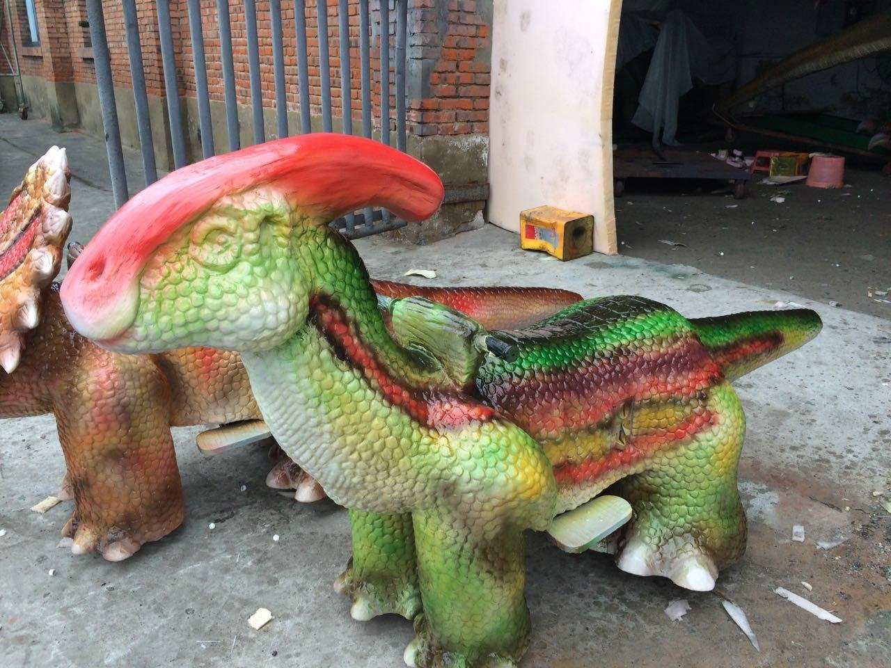 Handmade dinosaur amusement rides