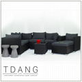 Kessler 8 Pieces Seating Group in Black with Cushions 1