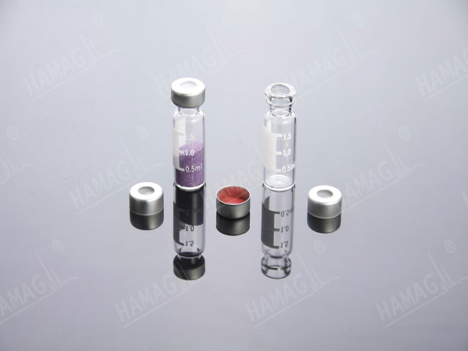 2ml HPLC autosampler vials Crimp Ring ND11 glass sample vials with Caps and Sept 2