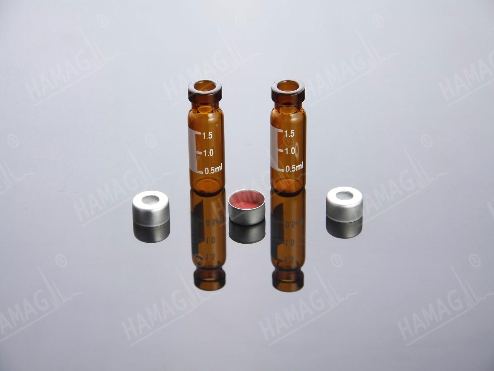 2ml HPLC autosampler vials Crimp Ring ND11 glass sample vials with Caps and Sept 3