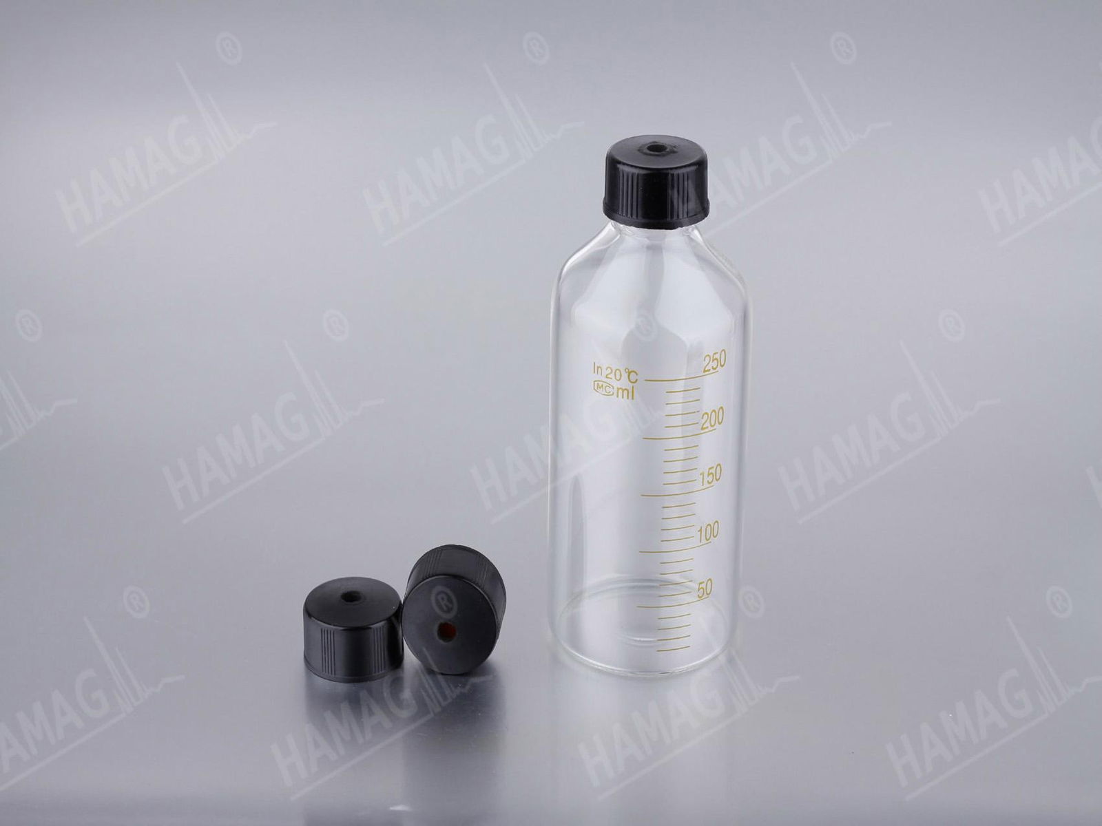 Open-top bottle with scale  and PTFE septa 4