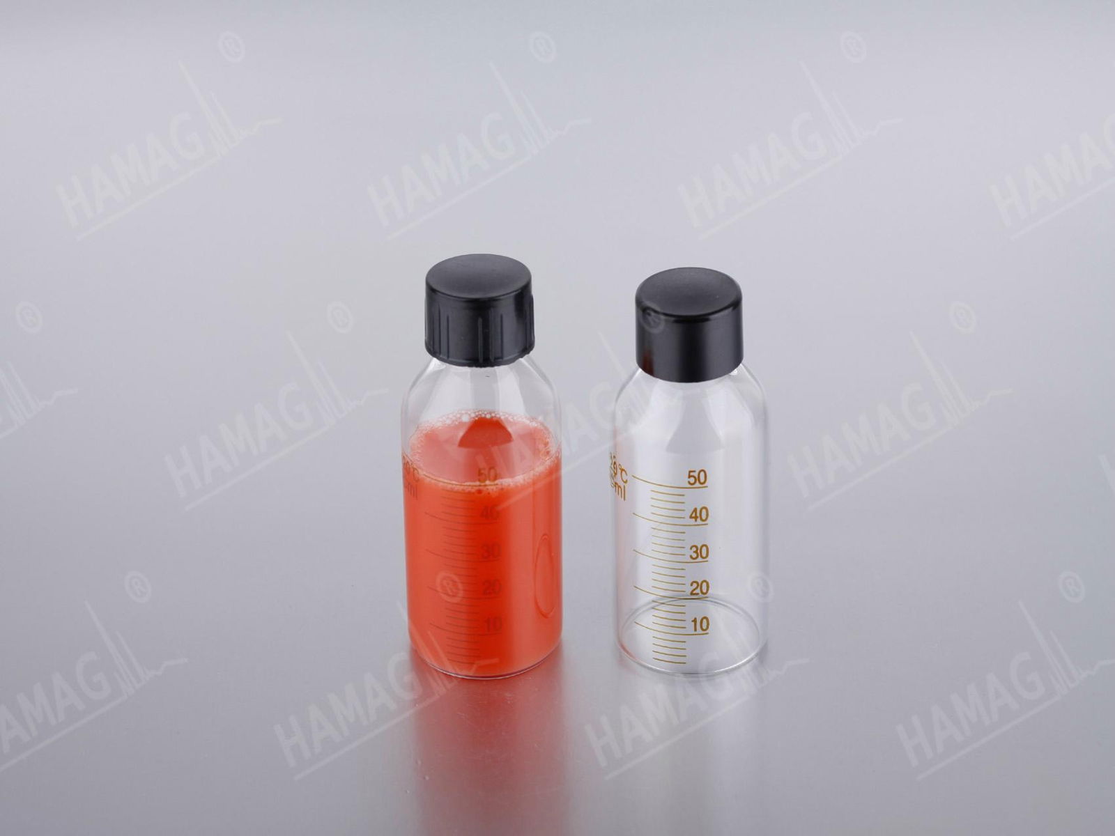 Open-top bottle with scale  and PTFE septa 5