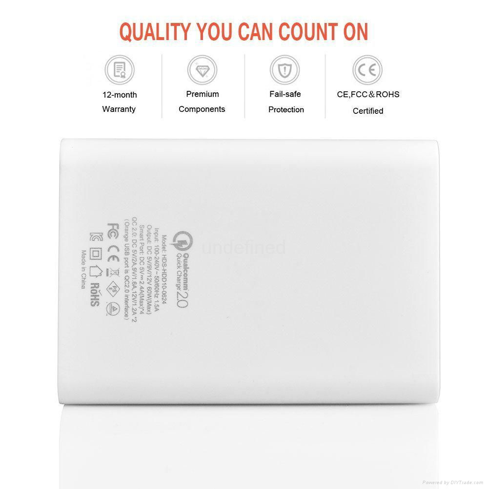 New Qualcomm certified 60W Fast 6 Port USB Charger Quick Charge 2.0 5