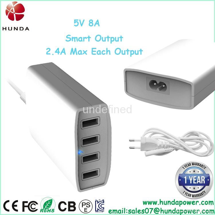 4 port smart USB charger