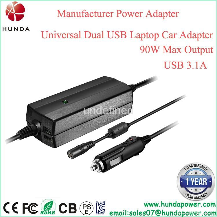 Universal Laptop Car Charger 15V-20V Automatic 4