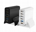 HUNDA qualcomm quick charge 3.0 + Type-C 6 Port USB charger smart IC power 60W