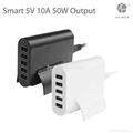 5 port smart fast USB charger 50W