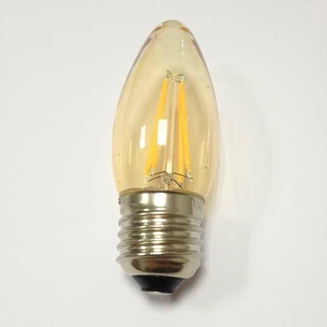 amber glass candle lighting lamp C35 4W led filament bulb