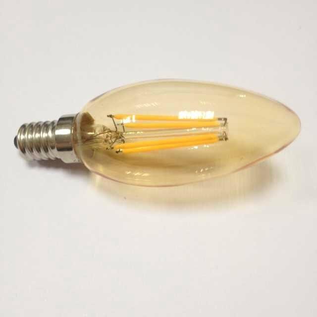 amber glass candle lighting lamp C35 4W led filament bulb 5