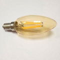 amber glass candle lighting lamp C35 4W led filament bulb 5