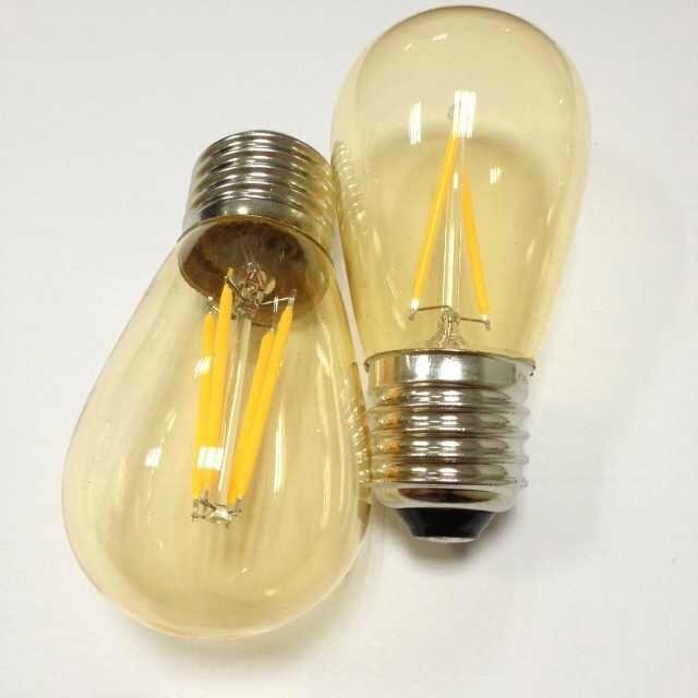 S14 amber glass 2W 4W E26 base led filament bulb 3