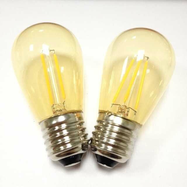 S14 amber glass 2W 4W E26 base led filament bulb 4