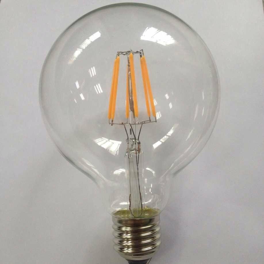 clear glass globe lamp G95 6W led filament bulb led lighting