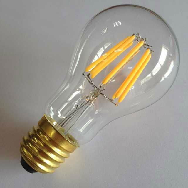 Classic Edison lamp led lighting A60 6W clear glass led filament bulb