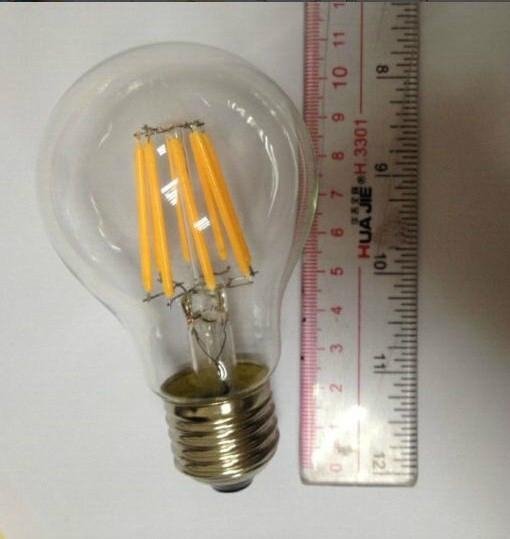 Classic Edison lamp led lighting A60 6W clear glass led filament bulb 2
