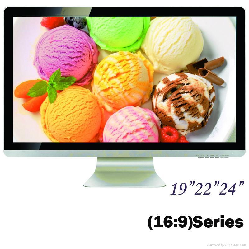 Multi Style cheap flat screen tv 24" led tv monitor with USB 2